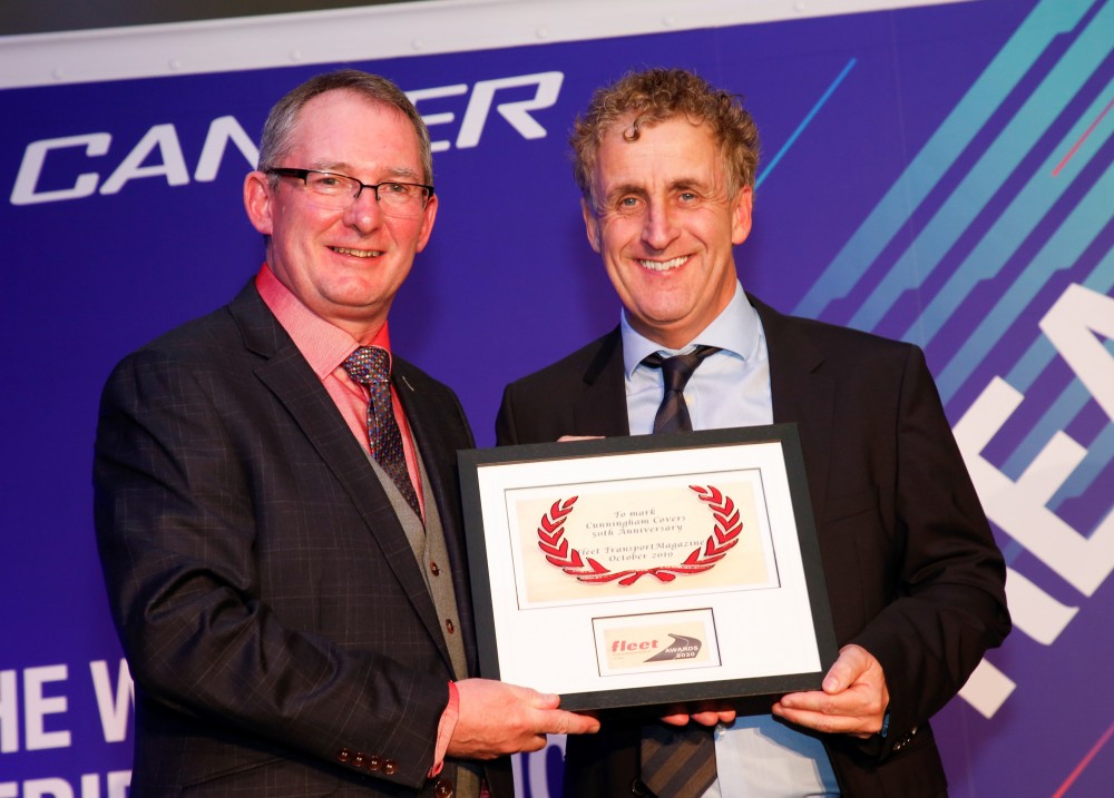Trevor Hamilton received Hall of Fame Award at the Fleet Transport Awards on behalf of Cunningham Covers Ireland